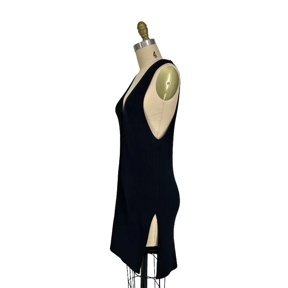 NEW & Other Stories Long Ribbed Knit Sweater Vest Top w/ Side Slits XS